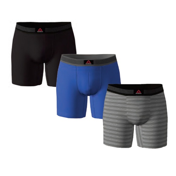 NWT $45 Reebok Men's 3 Pack Featherweight Boxer Briefs - Picture 1 of 3